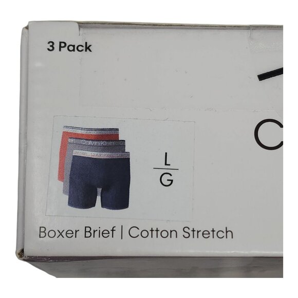 Calvin Klein Mens 3-Pack Boxer Briefs Size Large Cotton Stretch Orange Gray Navy - Picture 3 of 8